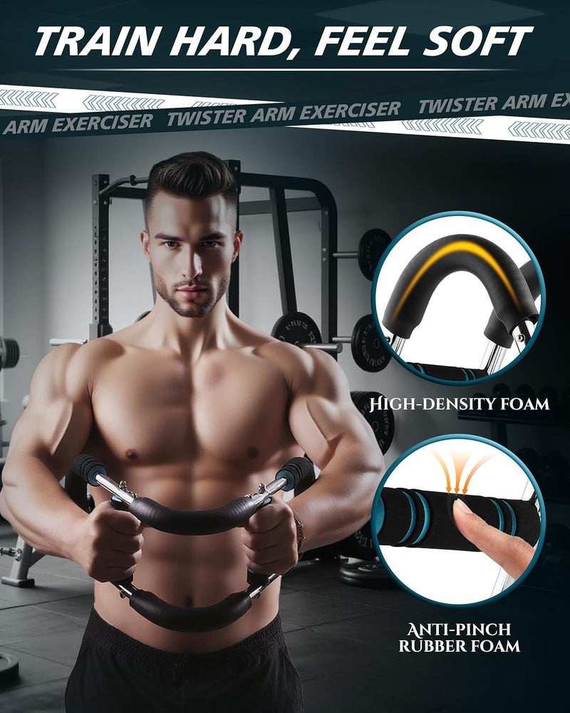 Fatio Twister Arm Exerciser, Adjustable Spring Workout Bar, Forearm Triceps Chest Inner Thigh Muscle Enhanced Exercise Strengthener, Upper Body Strength Builder Trainer, Home Fitness Equipment - Image 5